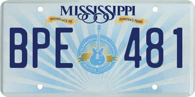MS license plate BPE481