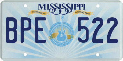 MS license plate BPE522