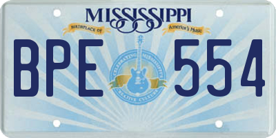 MS license plate BPE554