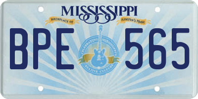 MS license plate BPE565
