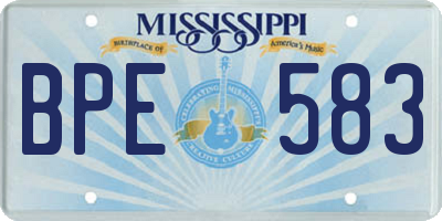 MS license plate BPE583