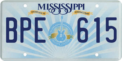 MS license plate BPE615