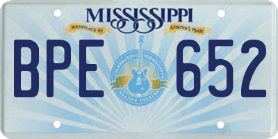 MS license plate BPE652