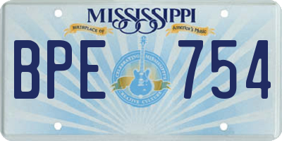 MS license plate BPE754