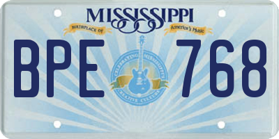 MS license plate BPE768