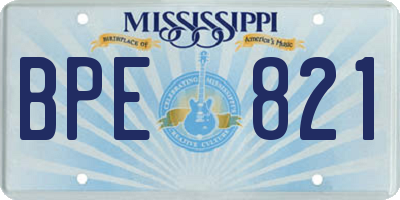 MS license plate BPE821