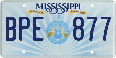 MS license plate BPE877