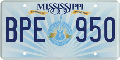 MS license plate BPE950