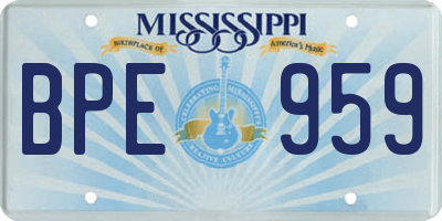 MS license plate BPE959