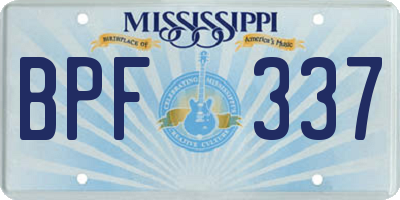MS license plate BPF337