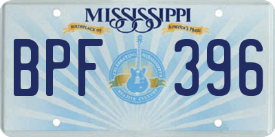 MS license plate BPF396
