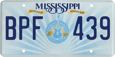 MS license plate BPF439