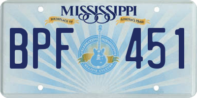 MS license plate BPF451