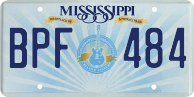 MS license plate BPF484