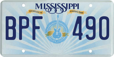 MS license plate BPF490
