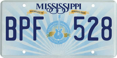 MS license plate BPF528