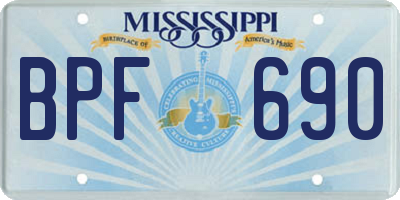 MS license plate BPF690