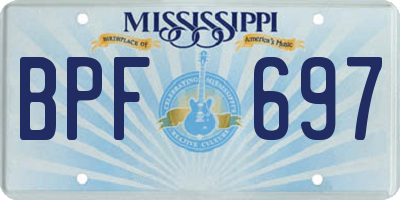 MS license plate BPF697
