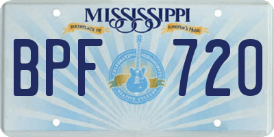 MS license plate BPF720
