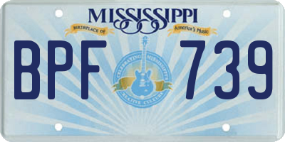 MS license plate BPF739