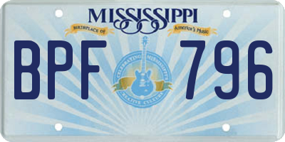 MS license plate BPF796