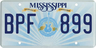MS license plate BPF899