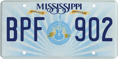 MS license plate BPF902