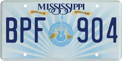 MS license plate BPF904