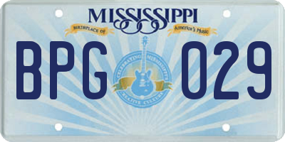 MS license plate BPG029