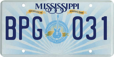 MS license plate BPG031