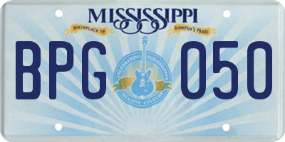 MS license plate BPG050