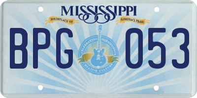 MS license plate BPG053