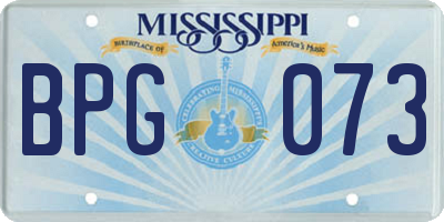 MS license plate BPG073
