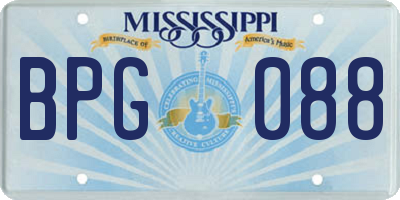 MS license plate BPG088