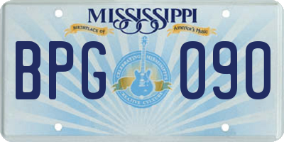 MS license plate BPG090