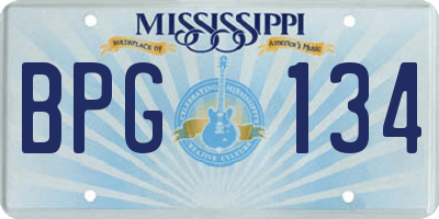 MS license plate BPG134