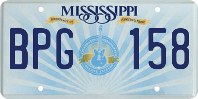 MS license plate BPG158