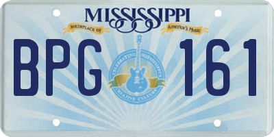 MS license plate BPG161
