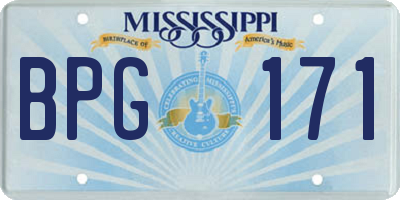 MS license plate BPG171
