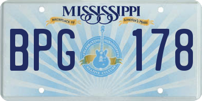 MS license plate BPG178