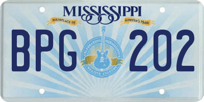 MS license plate BPG202