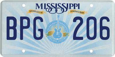 MS license plate BPG206