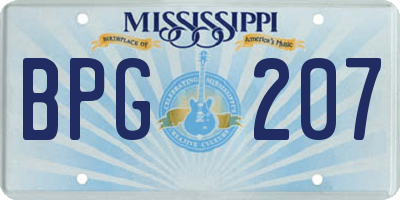 MS license plate BPG207