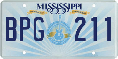 MS license plate BPG211