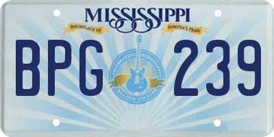 MS license plate BPG239