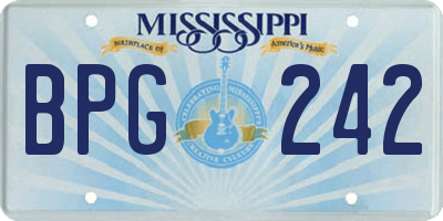 MS license plate BPG242