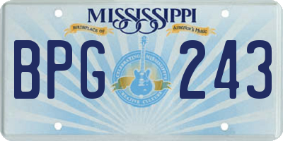 MS license plate BPG243