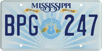 MS license plate BPG247