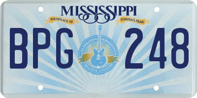 MS license plate BPG248