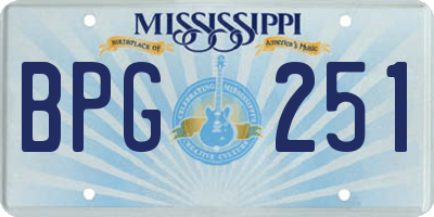 MS license plate BPG251